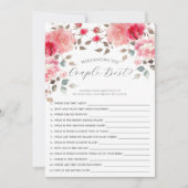 Blush Bloesems Wie Kent het Paar het Best Spel Kaart (Voorkant)