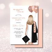 Blush Blonde Vrouw Ze geloofde afstudeerfeest Kaart