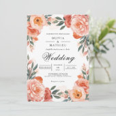 Blush Bloom Arch Floral Wedding Kaart (Staand voorkant)