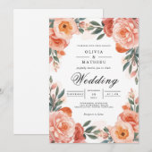 Blush Bloom Arch Floral Wedding Kaart (Voorkant / Achterkant)