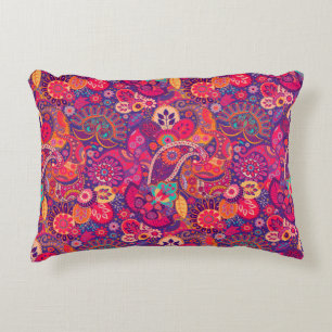 Blush Bloom: Artistiek Roze Tuin Patroon Accent Kussen