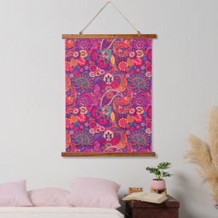 Blush Bloom: Artistiek Roze Tuin Patroon Hangend Wandkleed