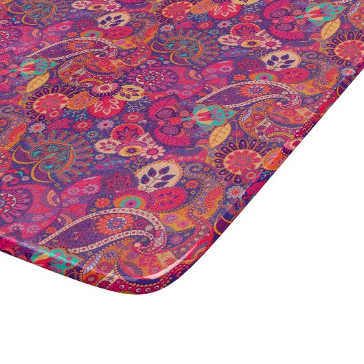 Blush Bloom: Artistiek Roze Tuin Patroon Snijplank (Hoek)