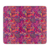 Blush Bloom: Artistiek Roze Tuin Patroon Snijplank (Voorkant)