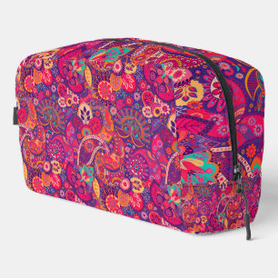 Blush Bloom: Artistiek Roze Tuin Patroon Toilettasje
