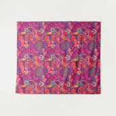 Blush Bloom: Artistiek Roze Tuin Patroon Wandkleed (Voorkant (horizontaal))