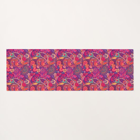 Blush Bloom: Artistiek Roze Tuin Patroon Yogamat (Achterkant (horizontaal))