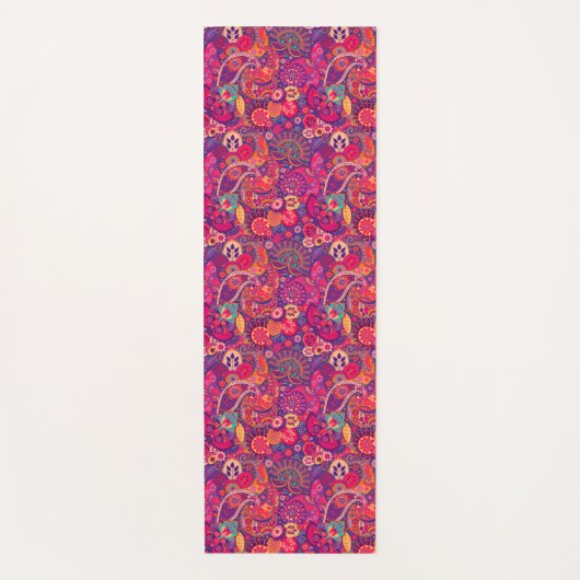 Blush Bloom: Artistiek Roze Tuin Patroon Yogamat (Voorkant)