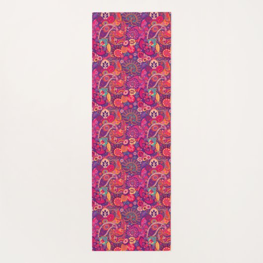 Blush Bloom: Artistiek Roze Tuin Patroon Yogamat (Achterkant)