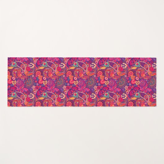 Blush Bloom: Artistiek Roze Tuin Patroon Yogamat (Voorkant (horizontaal))