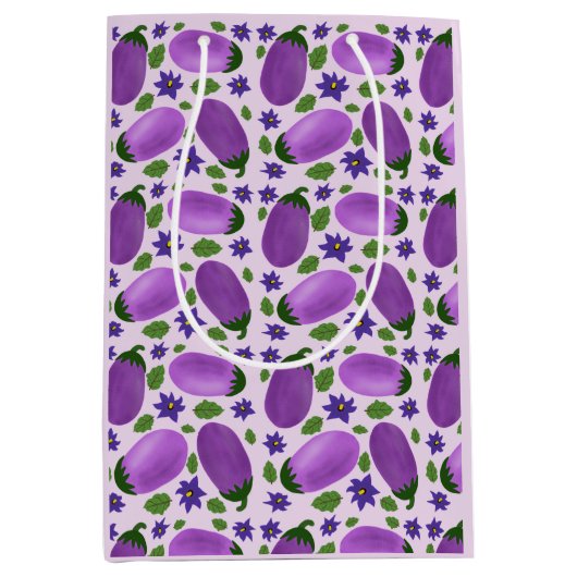 Blush & Bloom Aubergine Collectie – Zachte Lila Medium Cadeauzakje (Voorkant)