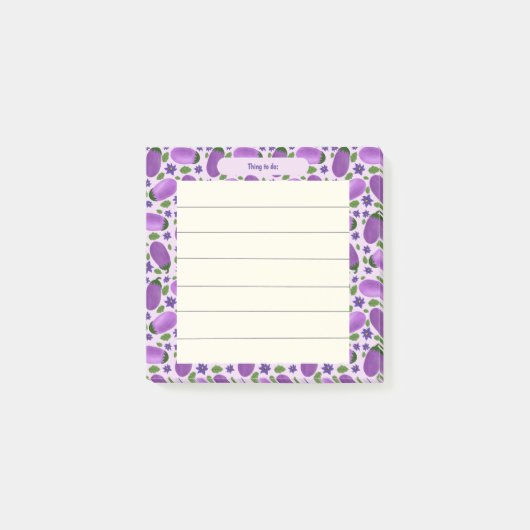 Blush & Bloom Aubergine Collectie – Zachte Lila Post-it® Notes (Voorkant)