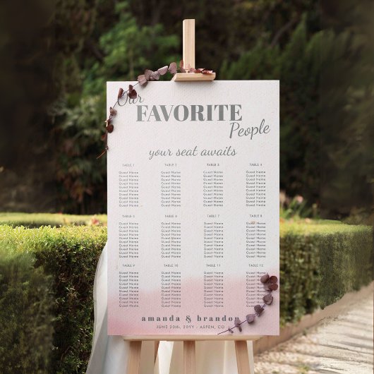 Blush & Bloom Bold Script Trouwstoel Grafiek Poster