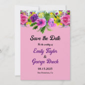Blush Bloom Botanical Country Boho Floral Wedding Save The Date (Voorkant)