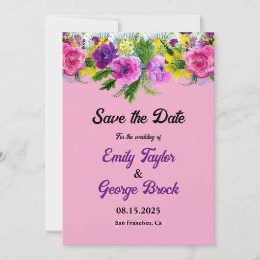 Blush Bloom Botanical Country Boho Floral Wedding Save The Date (Voorkant)