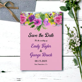 Blush Bloom Botanical Country Boho Floral Wedding Save The Date