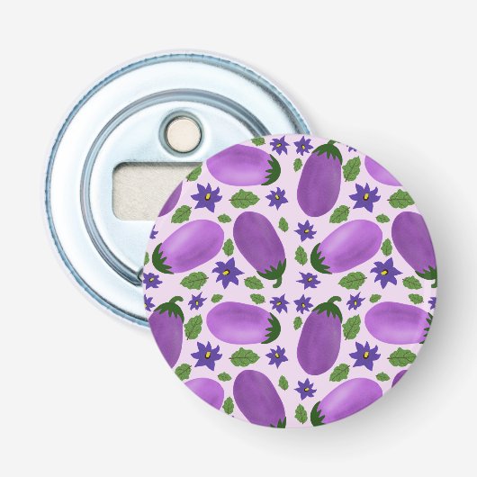Blush & Bloom Eggplant Collection – Soft Lilac Button Flesopener (Voorkant)