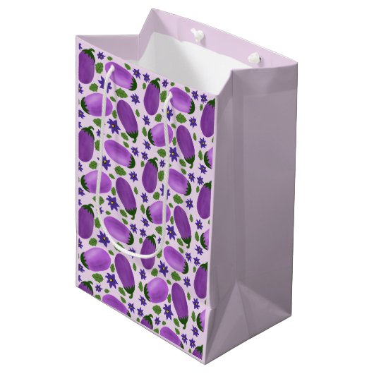 Blush & Bloom Eggplant Collection – Soft Lilac Medium Cadeauzakje (Voorkant Gekanteld)