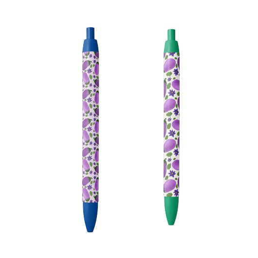 Blush & Bloom Eggplant Collection – Soft Lilac Zwarte Inkt Pen