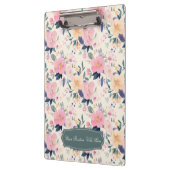 Blush & Bloom Elegante Bloemenpastel Waterverf Klembord (Links)