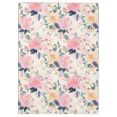 Blush & Bloom Elegante Bloemenpastel Waterverf Klembord (Achterkant)