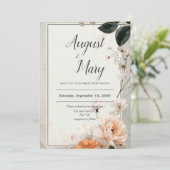 Blush bloom elegantie bruiloft uitnodiging (Staand voorkant)
