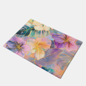 Blush Bloom Exotische Bladeren Bloemen Deurmat (Schuin)