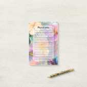 Blush Bloom Exotische Bladeren Bloemen Post-it® Notes (Op bureau)