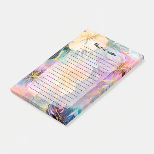 Blush Bloom Exotische Bladeren Bloemen Post-it® Notes (Schuin)