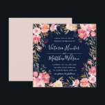 Blush Bloom Floral Wedding Invitation | marine Kaart<br><div class="desc">Deze Romantische blush Bloom Weddenschap | Zeevaart heeft een schilderachtige waterverf met een zwarte roze en een witte,  groene loof met een handschrift. Voor meer geavanceerde aanpassing van dit ontwerp,  te klikken gelieve de knoop "aanpassen". Overeenkomende objecten zijn ook beschikbaar.</div>