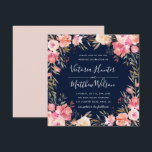 Blush Bloom Floral Wedding Invitation | marine Kaart<br><div class="desc">Deze Romantische blush Bloom Weddenschap | Zeevaart heeft een schilderachtige waterverf met een zwarte roze en een witte,  groene loof met een handschrift. Voor meer geavanceerde aanpassing van dit ontwerp,  te klikken gelieve de knoop "aanpassen". Overeenkomende objecten zijn ook beschikbaar.</div>