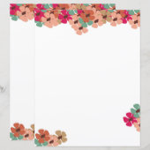 Blush & Bloom Floral Writing Paper (Voorkant / Achterkant)