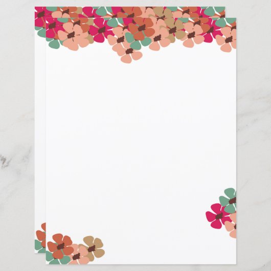 Blush & Bloom Floral Writing Paper (Voorkant / Achterkant)