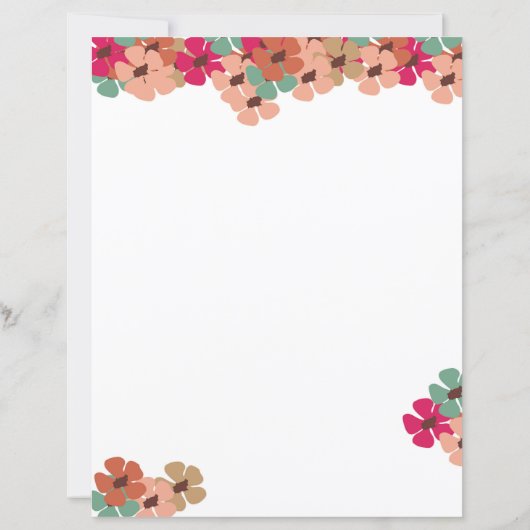 Blush & Bloom Floral Writing Paper (Achterkant)