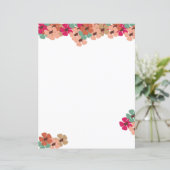 Blush & Bloom Floral Writing Paper (Staand voorkant)