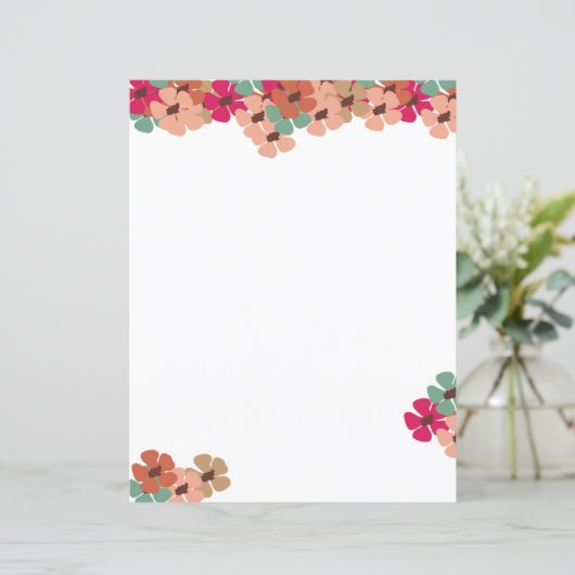 Blush & Bloom Floral Writing Paper (Staand voorkant)