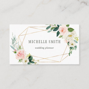 Blush Bloom Geometric Gold Lijst Visitekaartje