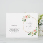 Blush Bloom Gold Lijst Folded Wedding Program (Staand voorkant)