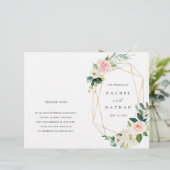 Blush Bloom Gold Lijst Folded Wedding Program (Staand voorkant)