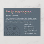Blush Bloom Introductie Gray Makelaar Briefkaart (Achterkant)
