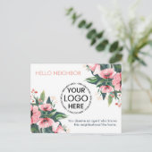 Blush Bloom Introductie Gray Makelaar Briefkaart (Staand voorkant)