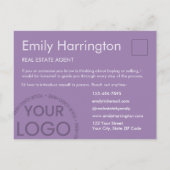 Blush Bloom Introductie Mauve Makelaar Briefkaart (Achterkant)