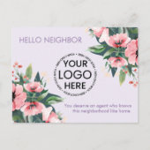 Blush Bloom Introductie Mauve Makelaar Briefkaart (Voorkant)