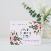 Blush Bloom Introductie Mauve Makelaar Briefkaart (Staand voorkant)