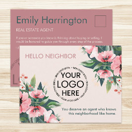 Blush Bloom Introductie Roze Vastgoedmakelaar Briefkaart