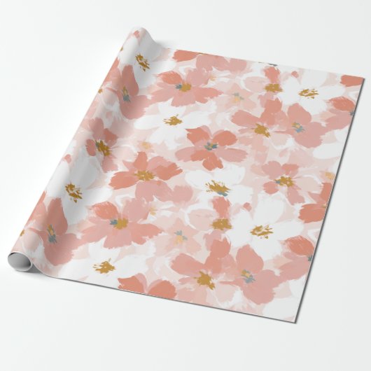 Blush Bloom Lente Inpakpapier (Uitgerold)