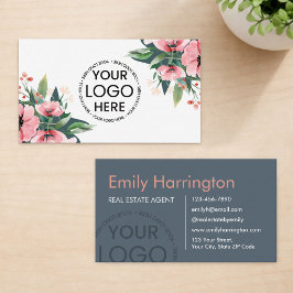 Blush Bloom Logo Grijs Makelaar Visitekaartje