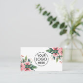 Blush Bloom Logo Grijs Makelaar Visitekaartje (Staand voorkant)