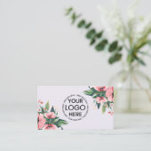 Blush Bloom Logo Mauve Makelaar Visitekaartje (Staand voorkant)