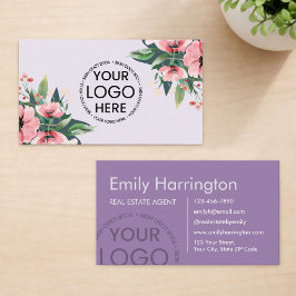 Blush Bloom Logo Mauve Makelaar Visitekaartje